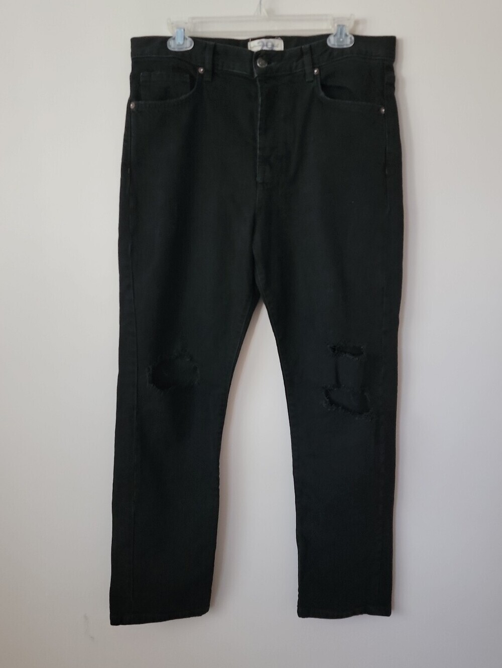We The Free People Jeans Black Skinny High Rise Button Fly Denim Women's Size 29